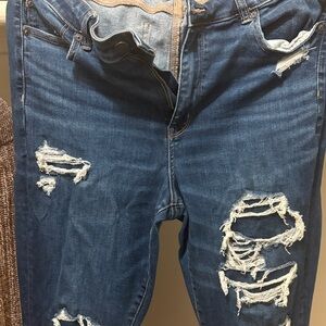 American Eagle Outfitters Ripped Blue Skinny Jeans